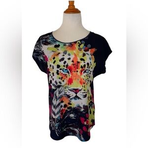 Rock and republic, tiger, flow blouse, size medium
